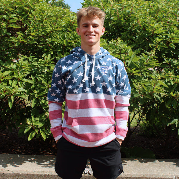 J America Peekaboo Tri Blend Hoodie RWB Stars & Stripes – Falcon