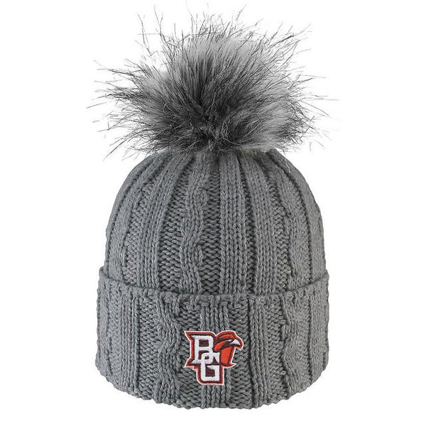 Ladies BGSU Knit Beanie with Faux Fur Pom – Falcon Outfitters BGSU