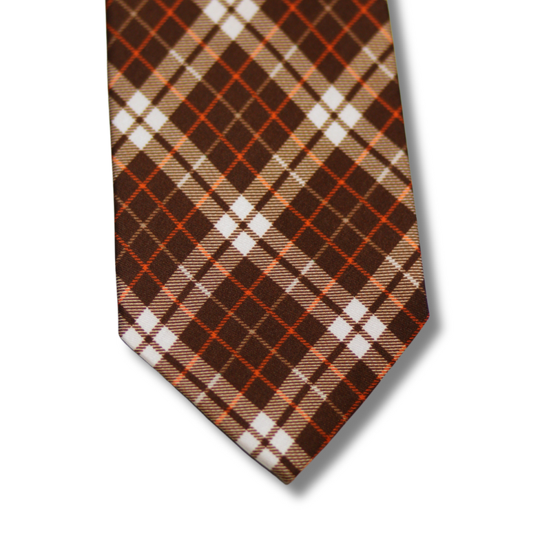 BGSU Plaid Brown Tie