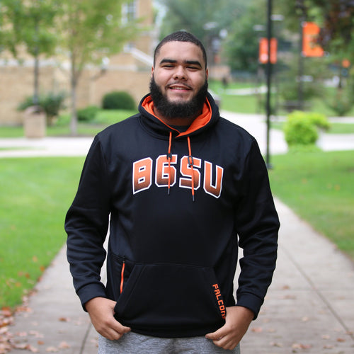 BGSU Falcon Football Pigskin T-Shirt Dark Grey Heather / XL