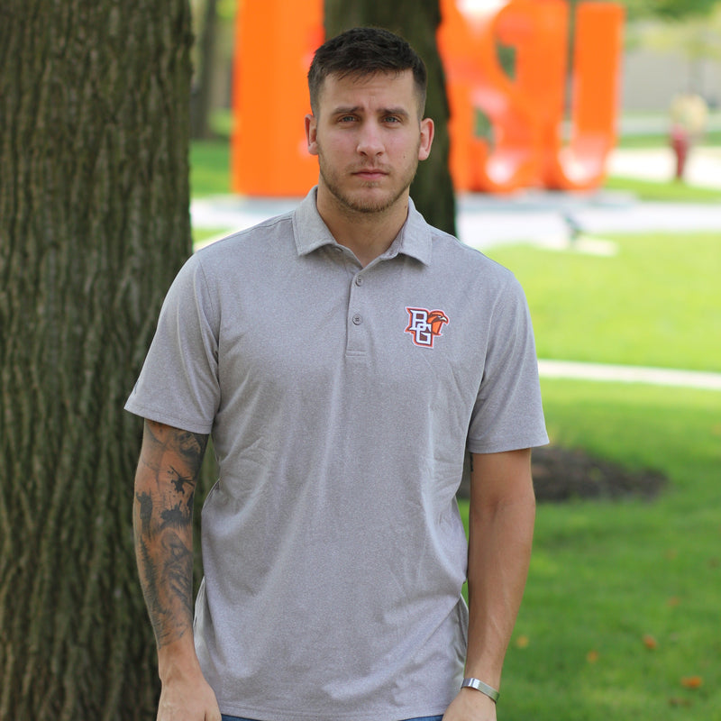 Men's BGSU Antigua Brown Heather Polo