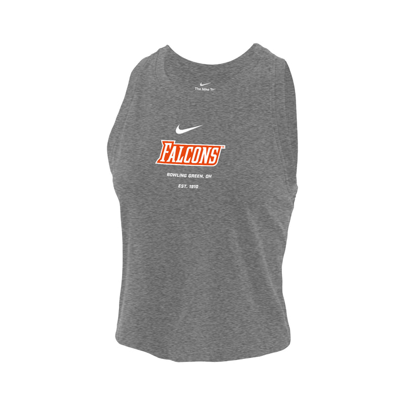 Ladies' BGSU Nike DriFit Cotton Crop Tank