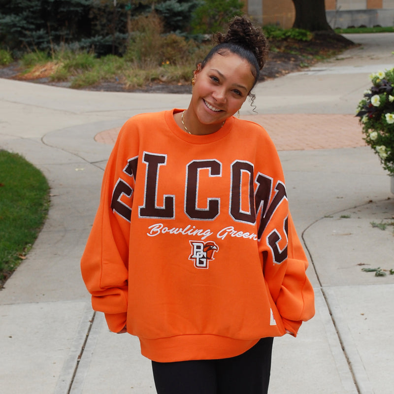 Pressbox Falcons Flannigan Orange Your Size Crew