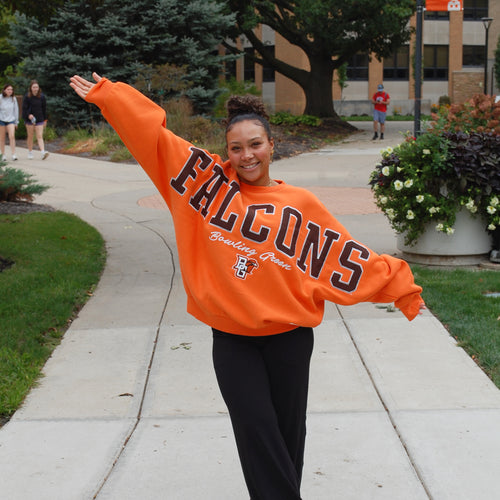 Pressbox Falcons Flannigan Orange Your Size Crew