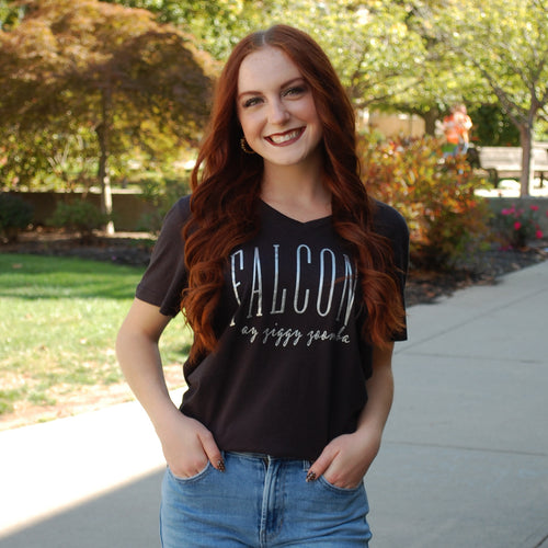 Ladies Gear Falcons Ay Ziggy Aya V-Neck Tee