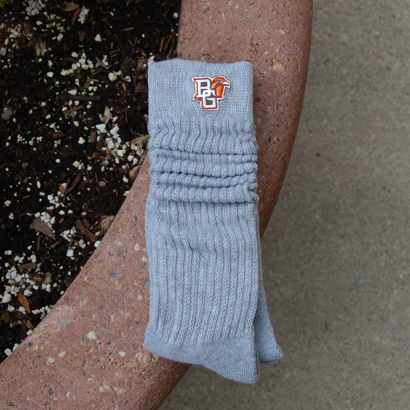 TCK Ladies BGSU Scrunch Sock Grey