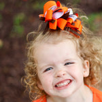 Wee One's BGSU Medium Loops Hair Bow on French Clip
