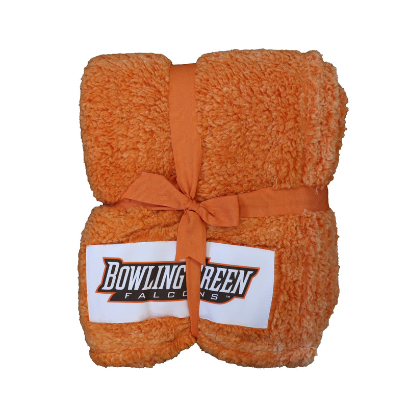 BGSU Orange Frosty Fleece Sherpa Blanket