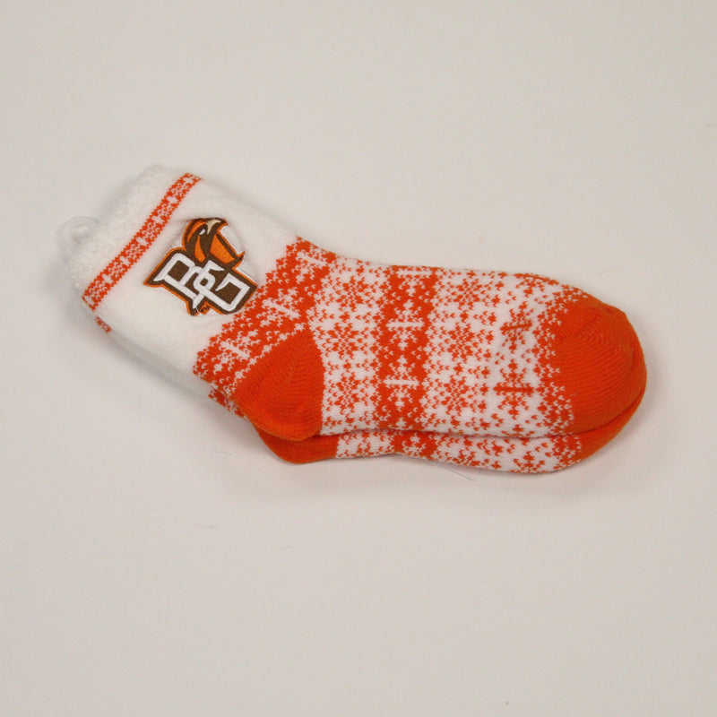 ZZ BGSU Orange Holiday Socks