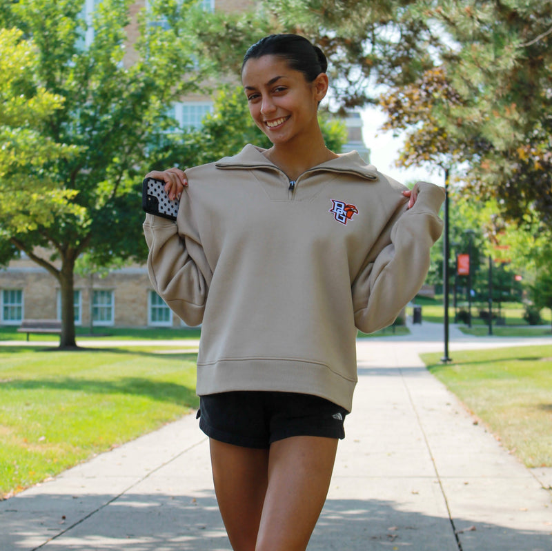 League Ladies Peekaboo 1991  1/4 Zip Khaki