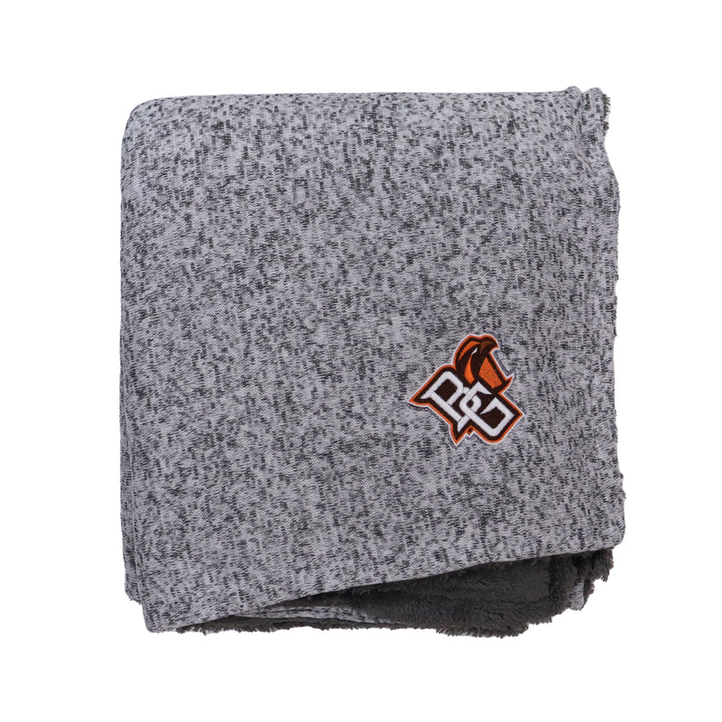 MCM BGSU Sherpa Backed Heather Blanket