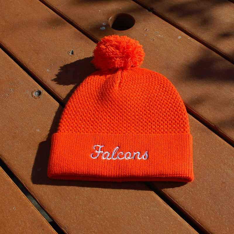 Zoozatz Falcons Knit Orange Pom Beanie