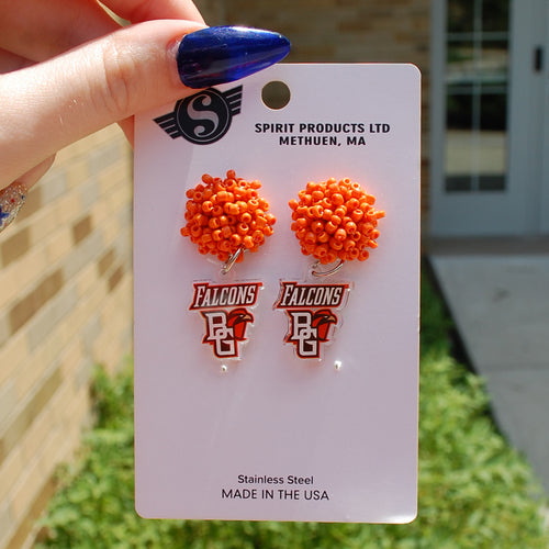 Spirit Falcons Peekaboo Pom Pom Earrings