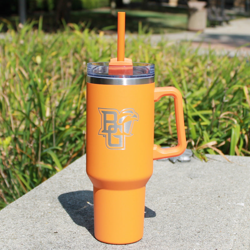 RFSJ Peekaboo Orange Stainless Steel Mug with Handle 40oz.