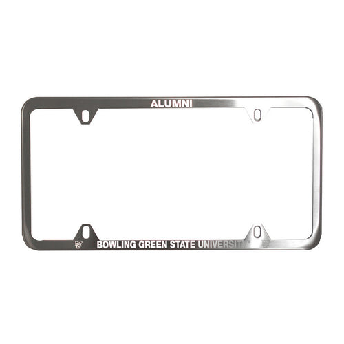 Brushed Metal BGSU Alumni License Plate Frame