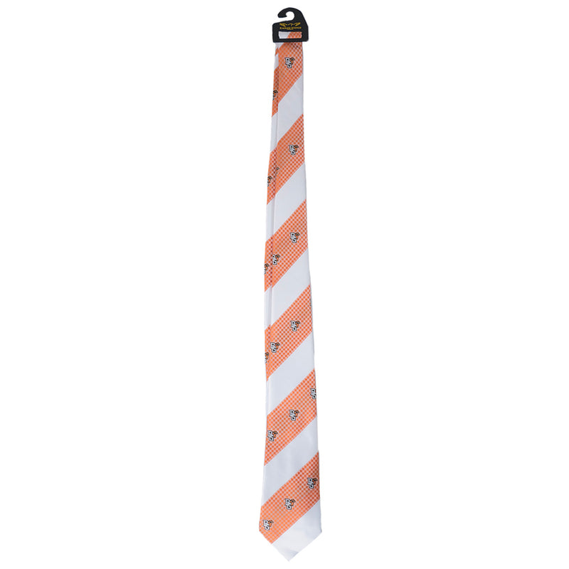 Tie Orange and White Strip w/Peekaboo