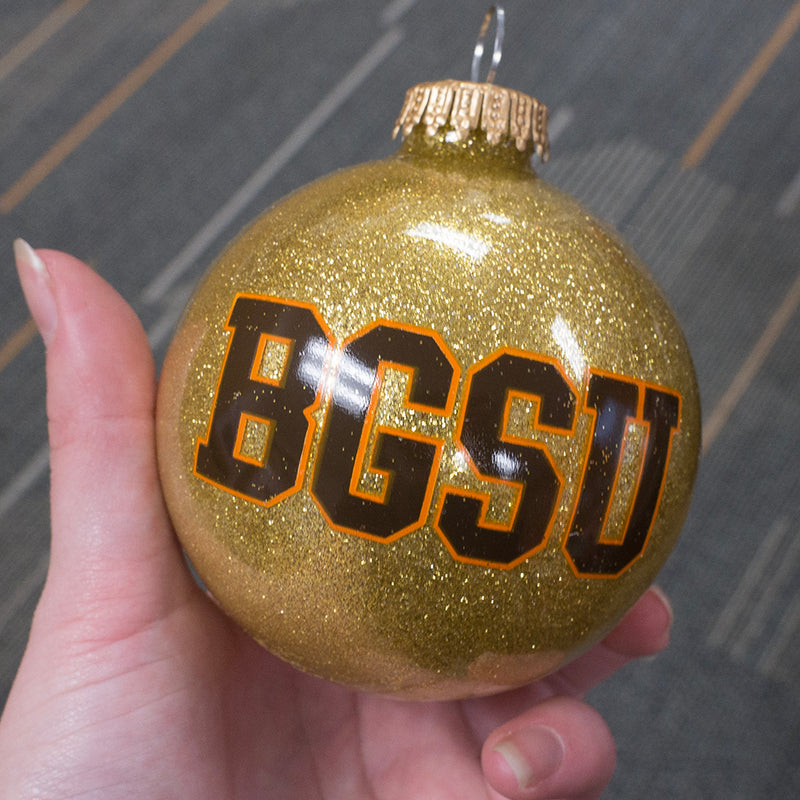 Gold Sparkle BGSU Ornament