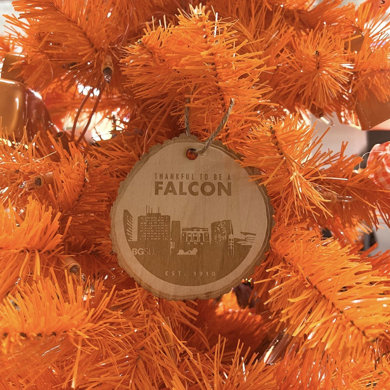 Thankful to be a Falcon Wood Ornament